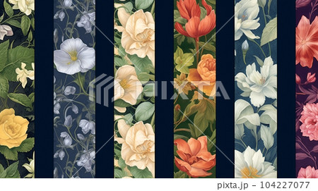 Painting with flowers, botanical concept, greeting card, floral print printable 104227077