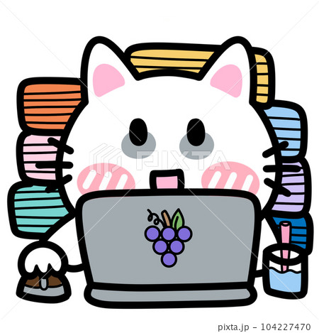 Working cat Bubble note paper journal daily planner stickers note Background texture line wallpapers work flower Working cat Bubble note paper journal daily planner stickers note Background texture line wallpapers work flower 104227470