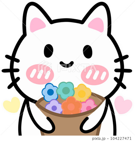 Cute cat and flower Bubble note paper journal daily planner stickers note Background texture line wallpapers work flower Cute cat and flower Bubble note paper journal daily planner stickers note Background texture line wallpapers work flower 104227471