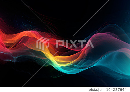 Abstract colorful swirl wave background. Flow liquid lines design element. Generative ai 104227644