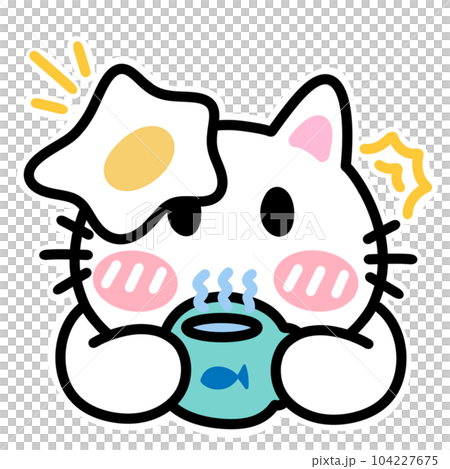 Breakfast with cat Bubble note paper journal daily planner stickers note Background texture line wallpapers work flower 104227675