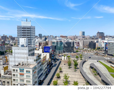大分駅前ロータリーと市街地 大分駅前ロータリーと市街地 104227794
