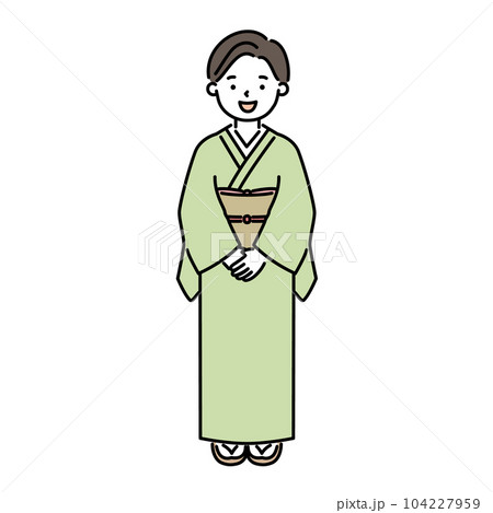 着物を着た女性のイラスト素材 104227959