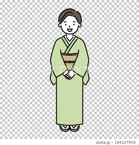 着物を着た女性のイラスト素材 104227959