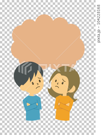 Worried couple with frame Worried couple with frame 104228168