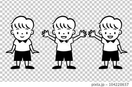 Banzai, rejoice, greeting, normal boy's cute pop child, kids' full body vector person illustration material Banzai, rejoice, greeting, normal boy's cute pop child, kids' full body vector person illustration material 104228637