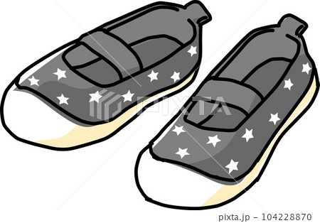 上履き（グレーに星模様） 104228870