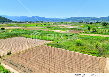 赤坂橋／千曲川より篠ノ井駅／茶臼山自然公園方面を望む(長野県長野市)【2023.6】 104228997