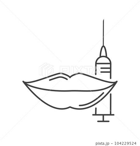 Lip plumping augmentation with filler injection illustration 104229524