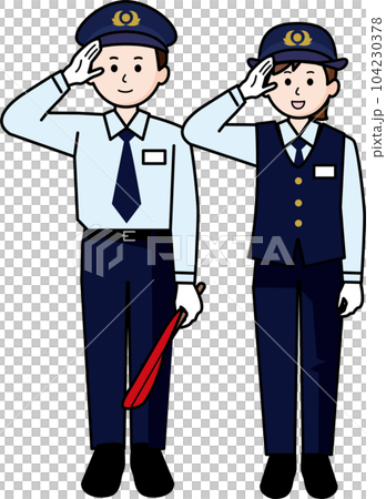 駅員 夏服の男性と女性 駅員 夏服の男性と女性 104230378