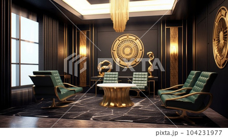 Art Deco Style Office Meeting Room Interior. Generative AI Stock  Illustration - Illustration of inspiration, business: 272821473