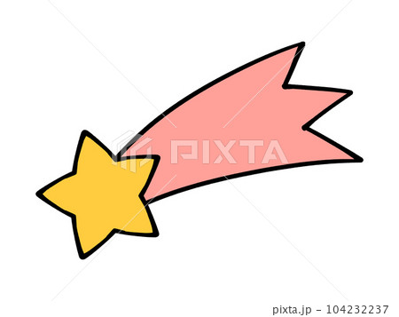 かわいい流れ星のイラスト素材 かわいい流れ星のイラスト素材 104232237