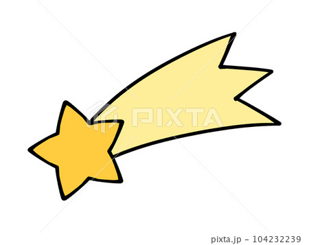 かわいい流れ星のイラスト素材 かわいい流れ星のイラスト素材 104232239