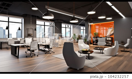 Inspiring office interior design Contemporary style Generative AI AIG 31. 104232257