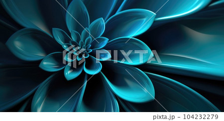 Beautiful abstract blue glossy metallic floral design background. Generative AI AIG32 Beautiful abstract blue glossy metallic floral design background. Generative AI AIG32 104232279