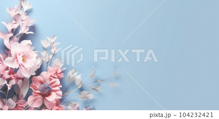 Beautiful abstract pink blue pastel floral design background. generative ai AIG32 104232421