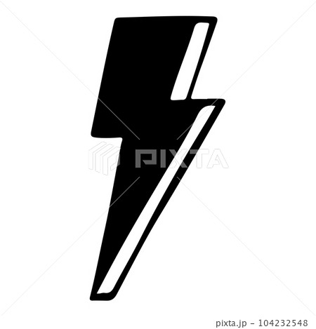Doodle sketch style of electric lightning bolt symbol vector illustration for concept design. 104232548