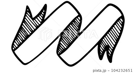 Doodle sketch style of ribbon banner hand drawn illustration. for concept design. 104232651
