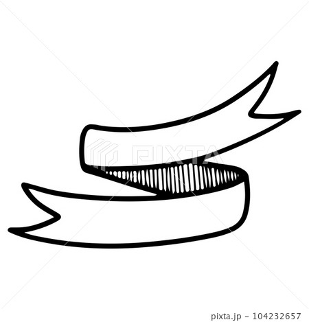 Doodle sketch style of ribbon banner hand drawn illustration. for concept design. 104232657
