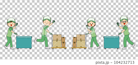 工作人員微笑著搬運行李 104232713