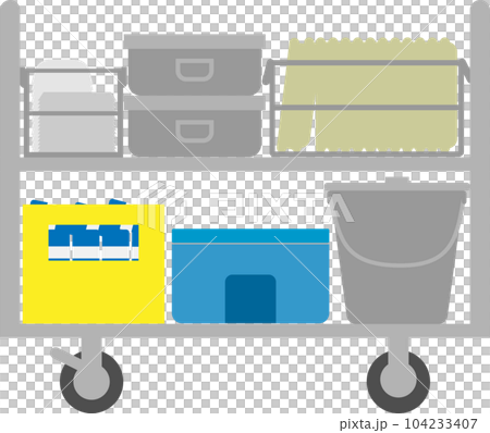 給食をのせたワゴンのイラスト 104233407