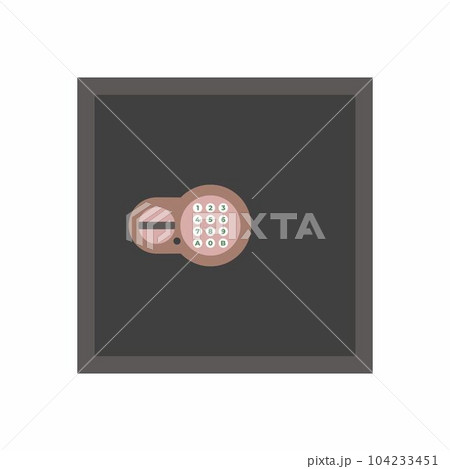 Metal bank safe vector icon in a flat style. Closed safe isolated on white background. 104233451