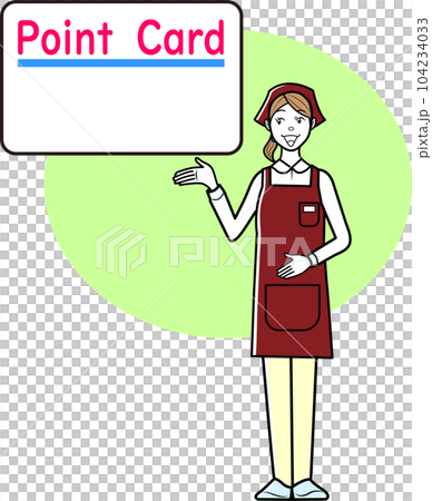 ポイントカードを紹介する店員さん ポイントカードを紹介する店員さん 104234033