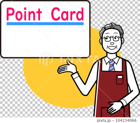 ポイントカードを紹介する店員さん 104234066
