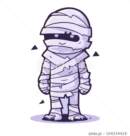 Hand Drawn cute mummy in flat style 104234429