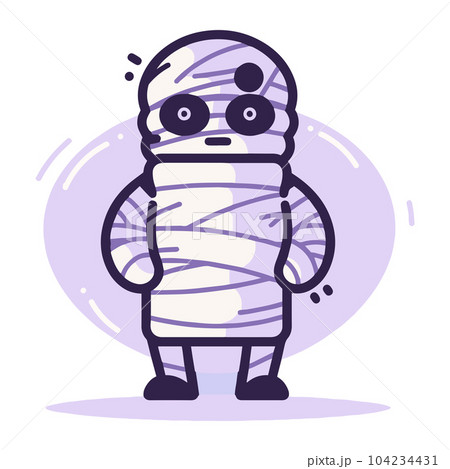 Hand Drawn cute mummy in flat style 104234431