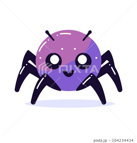 Hand Drawn cute spider in flat style Hand Drawn cute spider in flat style 104234434