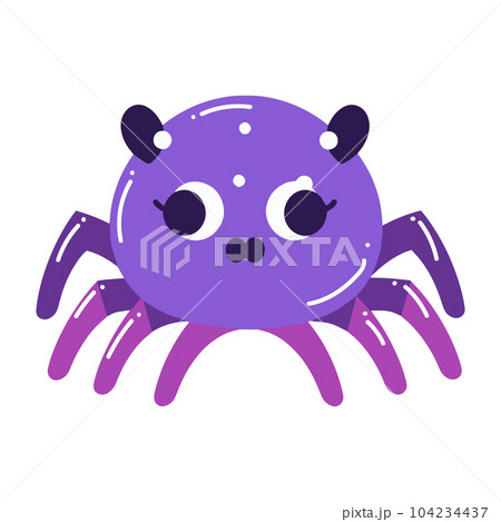 Hand Drawn cute spider in flat style Hand Drawn cute spider in flat style 104234437