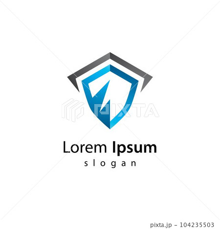 Shield gradient logo vector icon Shield gradient logo vector icon 104235503