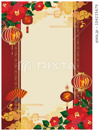 中華風伝統的飾り枠フレーム背景のイラスト素材 [104235679] - PIXTA