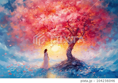 A world where dreams bloom into vibrant reality, painting the sky with ethereal colors and whispering stories into every passing breeze illustration generative ai 104236046