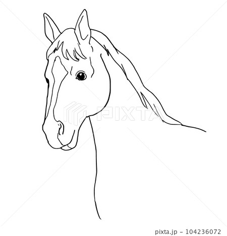 色鉛筆画 原画 ソングライン 手描き イラスト No.39 馬 色鉛筆画 原画 ソングライン 手描き イラスト No.39 馬 - 美術品