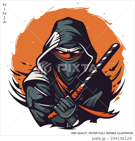 Ninja mascot logo vector template, Creative Ninja emblem design concepts. Fully editable Vector illustration. Ninja mascot logo vector template, Creative Ninja emblem design concepts. Fully editable Vector illustration. 104236129