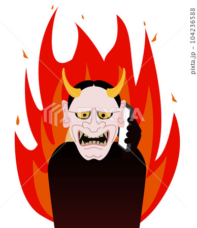 クレーマー・掛け子（電話で詐欺を行う犯罪者）のイラスト 104236588