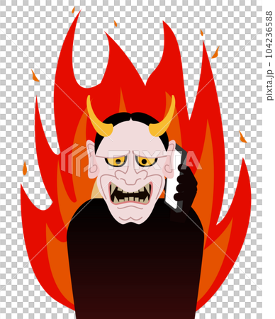 クレーマー・掛け子（電話で詐欺を行う犯罪者）のイラスト 104236588