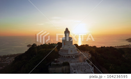 Big Buddha at sunset view from a drone. Phuket 104236595