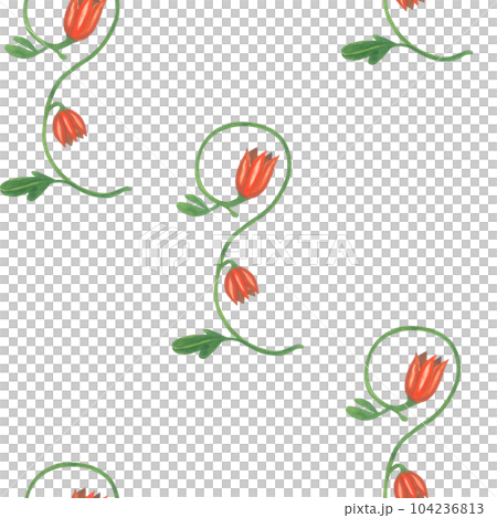 Watercolor plant monogram in medieval style. Seamless pattern hand drawn on a transparent background.  Watercolor plant monogram in medieval style. Seamless pattern hand drawn on a transparent background.  104236813