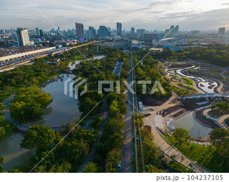 Green tree forest public park with city office building Green tree forest public park with city office building 104237105