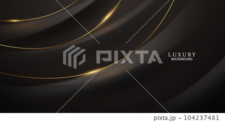 Abstract modern design black background with luxury golden elements vector illustration. 104237481