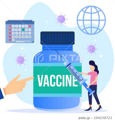 Illustration vector graphic cartoon character of vaccine 104238721