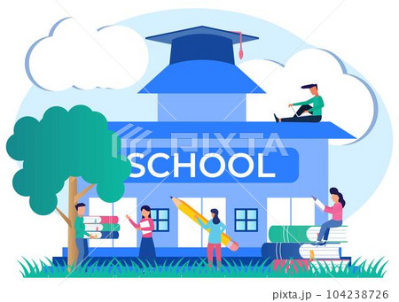 Illustration vector graphic cartoon character of school Illustration vector graphic cartoon character of school 104238726