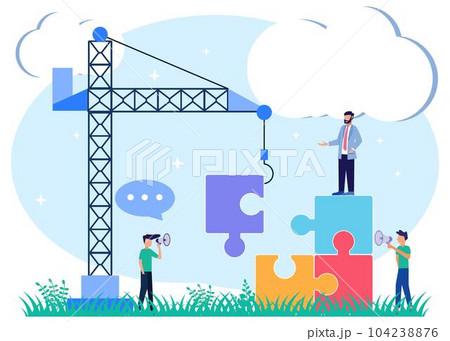 Illustration vector graphic cartoon character of team work 104238876