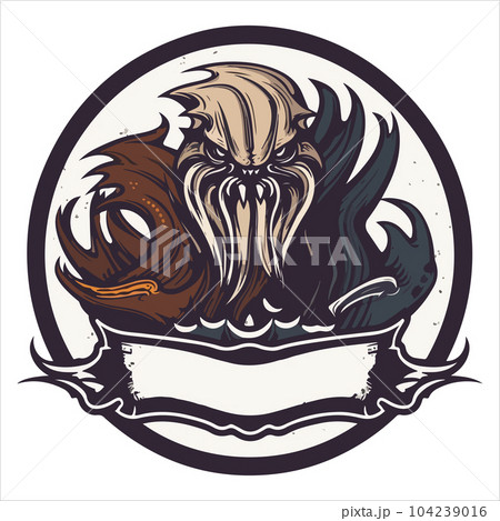 Kraken octopus squid mascot sport gaming esport logo template for squad team club Kraken octopus squid mascot sport gaming esport logo template for squad team club 104239016