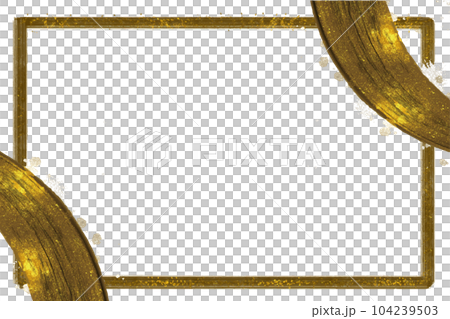 Curved and square frame background decorated with gorgeous gold brush Curved and square frame background decorated with gorgeous gold brush 104239503