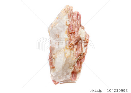 Macro mineral stone Tourmaline in the breed a white background Macro mineral stone Tourmaline in the breed a white background 104239998