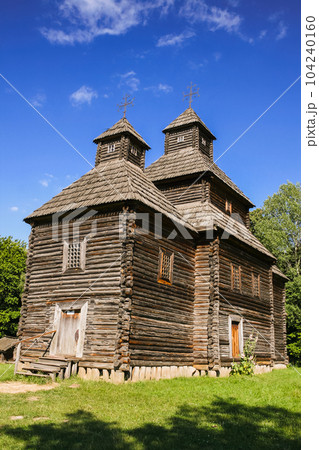 Old wooden church in the village Old wooden church in the village 104240160